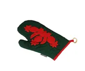 11" x 6" Christmas Oven Mitt - Red on Green Pineapple