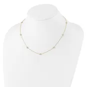10K Polished CZ 9 Station Necklace