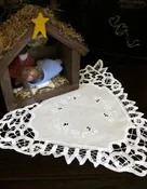 Battenburg Triangle Trim Doilies White 14" Inch