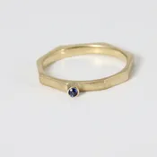 Narrow Octagon Ring with a Sapphire