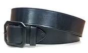 1 1/2" Wide Leather Belt - Black on Black