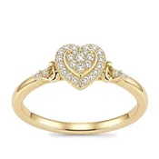 Cherish 10k Yellow Gold Natural Diamond Promise Ring 1/8 ct. tw.