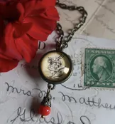 Alice in Wonderland White Rabbit Pendant Necklace w/ Bead — CityTrenz Boutique