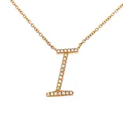0.06 White Diamond Round 14K Yellow Gold Necklace Length 18