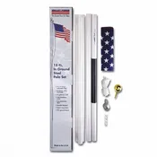 18′ WHITE STEEL SECTIONAL FLAGPOLE
