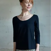 3/4 Sleeve Cora Top Solid by Salaam