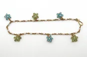 Bracelet - 18k gold, Blue Topaz, Peridot, mixed Pearl