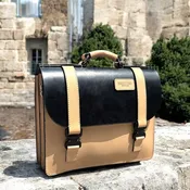 Black bridle and Tan leather Briefcase 43.15