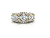 Actress Five Stone Graduated Round Halo Fashion Ring (5.93cttw.)