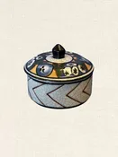 Antique Belgian Hand Painted Ceramic Dish