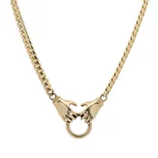 14K Gold Double Hand Charm Holder Necklace