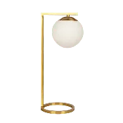 Velvet Globe Table Lamp White Opal Glass with Dimmer Switch Inline