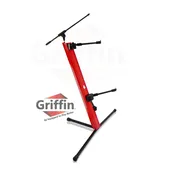 2-Tier Column Keyboard Stand with Mic Boom Arm by Griffin – Double Sliding Mounting Arms
