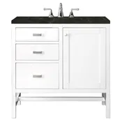 Addison 36" Single Vanity, Glossy White, w/ 3 CM Phantome Eclos Top