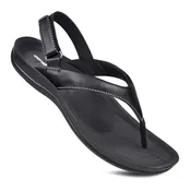 AEROTHOTIC L1305 ND AURA BLACK BACKSTRAP THONG SANDAL