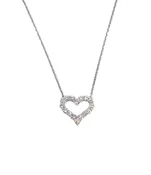14k White Gold Diamond Heart Necklace