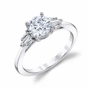 0.32 CT 14K White Gold Semi-Mount Ring