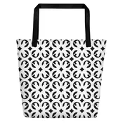 Cat Floral Beach Bag