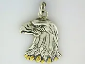 C014  Eagle Head Charm with Nuggets