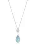 Aquamarine Drop Platinum Pendant