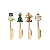 5"L Zinc Alloy Canape Knife w/ Enameled Holiday Icon Handle, 4 Styles