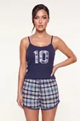 10 Graphic Plaid Pajama Cami and Shorts