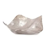 ALUMINUM CHAMPAGNE SILVER HAMMERED SMALL BOWL