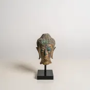 19th Century Thailand Patina Bronze and Gilt Buddha Head — ROBERT KUO