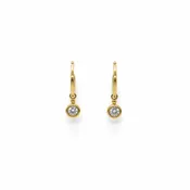 0.48 TCW Bezel Set Natural Round Brilliant Hoop Earrings