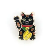 Black Lucky Cat Pin