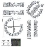 7 CARAT CVD DIAMOND ABSTRACT MIXED SHAPE OPEN HOOP