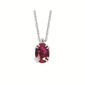 0.02Ctw Diamond & Created Ruby Birthstone Pendant