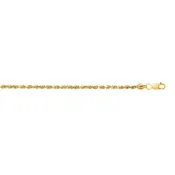 10K Gold 2.5mm Diamond Cut Lite Rope Chain