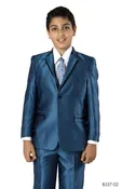 4 PIECE SOLID COLOR, WITH MATCHING DRESS SHIRT AND TIE TRIMMED LAPEL