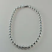 10 mm. Sterling Bead Necklace