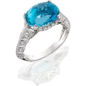 Aquamarine and Diamond Ring