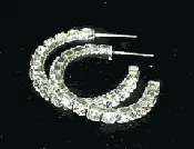 1 inch hoops rhinestone earrings-jewelry for bodybuilding competition bikini competition and figure competition