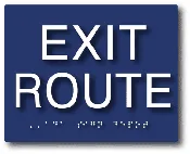 ADA Compliant Exit Route Sign with Tactile Text and Grade 2 Braille