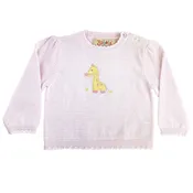 Baby Giraffe Lightweight Knit Sweater in Pink