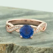 Lab Sapphire Crossover Weave Ring