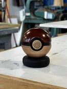 Wooden pokeball cosplay engagement ring box weddings with functioning push button — Designed With Purpose Furniture and Lighting