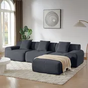 113" Modern L-Shaped Modular Sectional Sofa