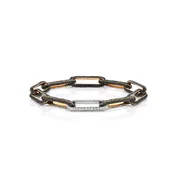 14k Black Diamond Link Bracelet with 14k White Diamond Link