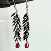 Brees Earrings: Black/Ruby