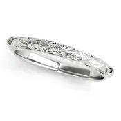 Rounded Filigree Top Wedding Band