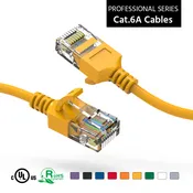 0.75Ft CAT6A UTP Slim Ethernet Network Booted Cable 28AWG Yellow (Part Number – ATDS100270YW)