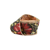 2 1/2" Reversible Floral Tapestry Wired Ribbon | Forest Pale Gold/Black | 5 Yard Roll