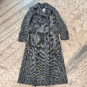 Golden Goose Women's Long Herringbone Coat with Yellow Paint SIZE 38 — Etc...
