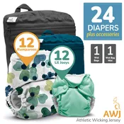 Cloth Diaper Bundle - Newborn Starter | Rumparooz G3 AWJ One Size + Lil Joey Newborn AIO :: 24 pack+