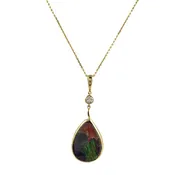 Ammolite & Diamond Pendant